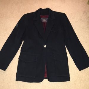 BURBERRY navy blue cotton blazer - Size 6